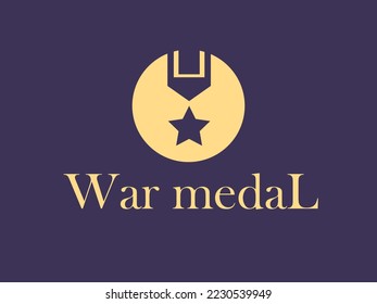 medal veteran decorative logo .Trendy flat veteran icon from army and war 