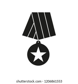 Medal of veterans icons of black color