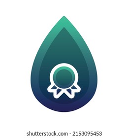 medal water gradient logo design modern template icon