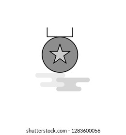 Medal Web Icon. Flat Line Filled Gray Icon Vector