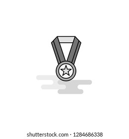 Medal  Web Icon. Flat Line Filled Gray Icon Vector