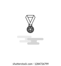 Medal  Web Icon. Flat Line Filled Gray Icon Vector