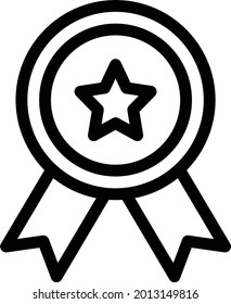 medal with white background. medal is a symbol of achievement .thin line icon.