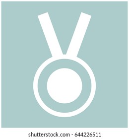 Medal white icon .