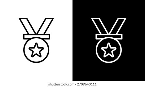Diseño de conjunto de iconos blancos de medalla