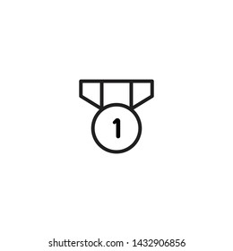 Medal winner, award symbol vector icon