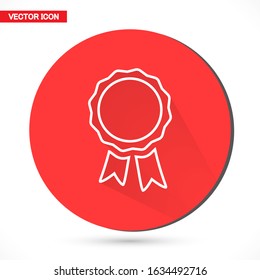 Medal, winner, winner flat vector icon. Breast cancer awareness. Black and white ribbon. vector icon World Breast Cancer Day concept. Vector illustration. vector icon Women's Health Concept