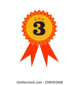 medal winner icon design red and gold flat design