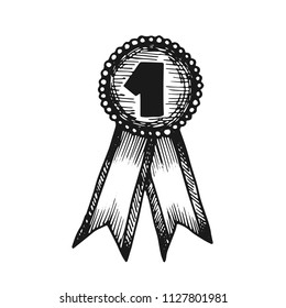 Medal Winner Ribbon Vector Sketch Isolated Stock Vector (Royalty Free ...