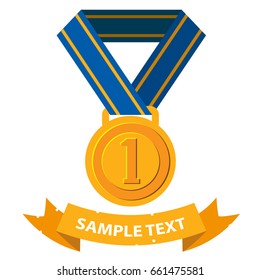 Medal winner. Vector illustration isolated on white background with place for text