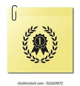 Medal with wreath  - vector icon