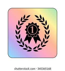 Medal with wreath - vector icon