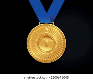 Medalha de ouro redonda primeiro lugar 
first place round gold medal