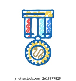 medallion award doodle icon sketch vector. medallion award sign. isolated symbol illustration