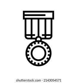 medallion award line icon vector. medallion award sign. isolated contour symbol black illustration