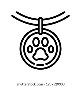 medallion dead pet line icon vector. medallion dead pet sign. isolated contour symbol black illustration