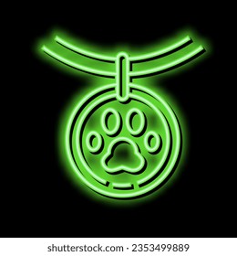 medallion dead pet neon light sign vector. medallion dead pet illustration