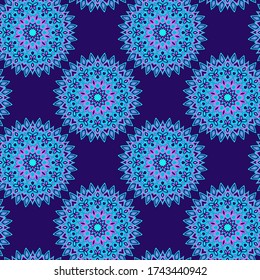 Medallion floral pattern tile or wallpaper vector design. Geometric ethnic shapes motifs. Modern background pattern.