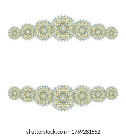 Medallion flower pattern card frame template vector design. Round ethnic elements motifs. Elegant background pattern.