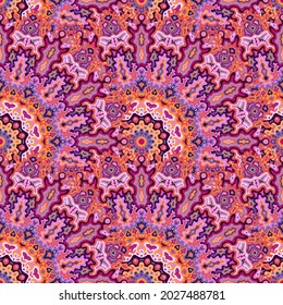 Medallion geometric seamless pattern. Indian ethnic vector graphic design. Complex modern fractal flower seamless ornament. Wrapping paper print.