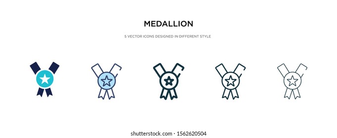 medallion icon in different style vector illustration. two colored and black medallion vector icons designed in filled, outline, line and stroke style can be used for web, mobile, ui