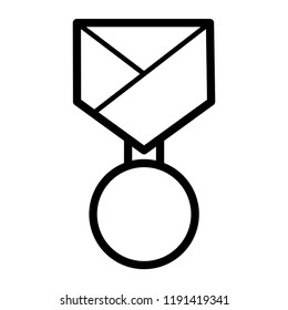 Medallion Icon Vector on Line Art Style. EPS 10.