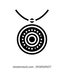 medallion jewelry fashion glyph icon vector. medallion jewelry fashion sign. isolated symbol illustration
