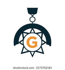 Medallion Logo combine with letter G vector template