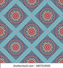 medallion multi color pattern in Indian,Turkish style.pattern can be used for ceramic tile, wallpaper, linoleum, textile, web page background. Vector