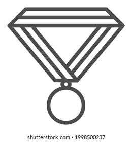 Medallion, square line vector icon.