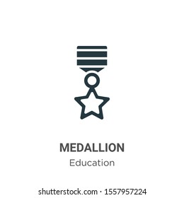 Medallion vector icon on white background. Flat vector medallion icon symbol sign from modern education collection for mobile concept and web apps design.
