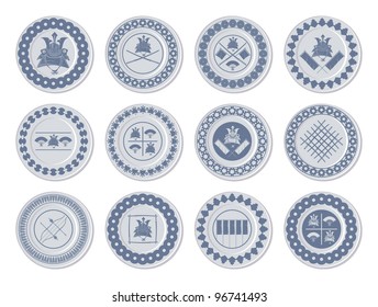 Medallions Samurai, vector