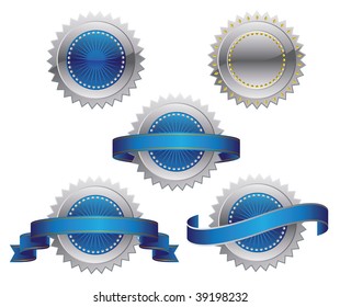 Medallones, rollos, cintas - ilustración vectorial