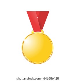 Blank Vector Gold Medal On Red Stock Vector (Royalty Free) 1723703353 ...