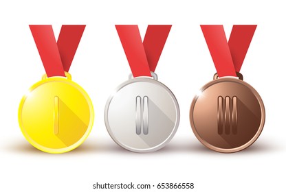 Medals Gold Silver Bronze Copper On Stock Vector (royalty Free 