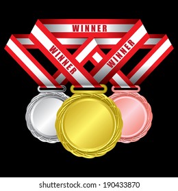 Medals - gold, silver and bronze vector