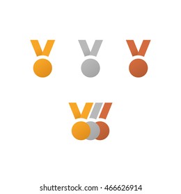 Medals Gold Silver Bronze Vector