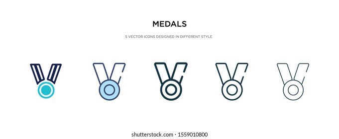 medals icon in different style vector illustration. two colored and black medals vector icons designed in filled, outline, line and stroke style can be used for web, mobile, ui