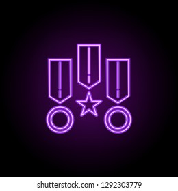medals icon. Elements of awards in neon style icons. Simple icon for websites, web design, mobile app, info graphics