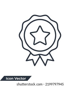 medals icon logo vector illustration. Premium quality. Achievement badge symbol template for graphic and web design collection