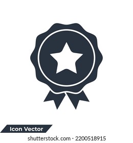 medals icon logo vector illustration. Premium quality. Achievement badge symbol template for graphic and web design collection