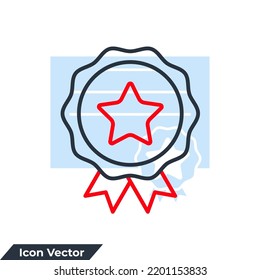 medals icon logo vector illustration. Premium quality. Achievement badge symbol template for graphic and web design collection
