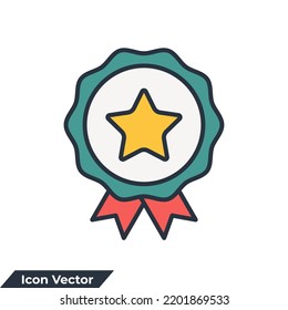 ilustración vectorial del icono de medallas. Calidad premium. Plantilla de símbolo de la insignia de logro para la colección de diseño gráfico y web