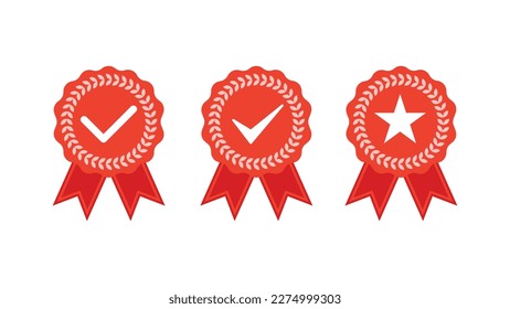 Medals icon. Medal game. Vector set illustration.