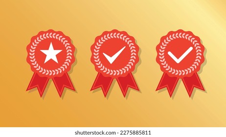 Medals icon. Medal game. Vector set illustration.