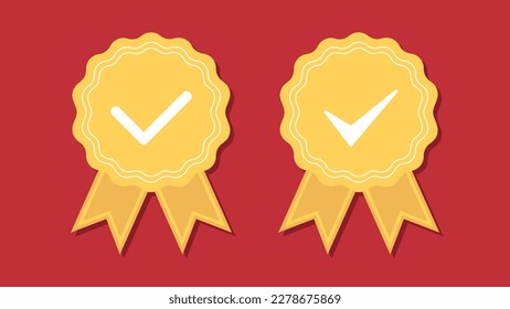 Medals icon. Medal game. Vector set illustration.