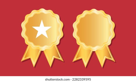 Icono de las medallas. Juego de medallas. Ilustración del conjunto de vectores.