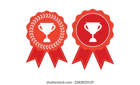 Icono de las medallas. Juego de medallas. Ilustración del conjunto de vectores.