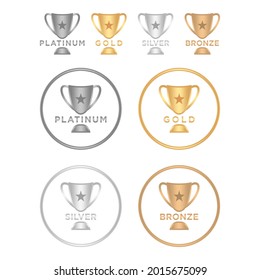 Medals icon set. for competitions, races, matches, championships and websites. Simple elegant design.