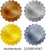 A medals icon set with platinum, gold, silver and bronze badges